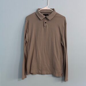 Banana Republic Gray Long Sleeve Polo Shirt